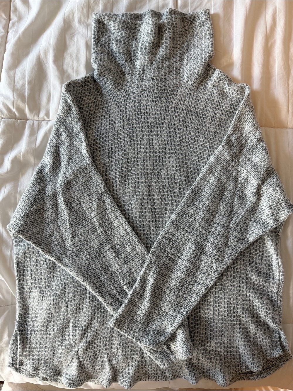bohme Light Gray Textured Cowl Neck Sweater